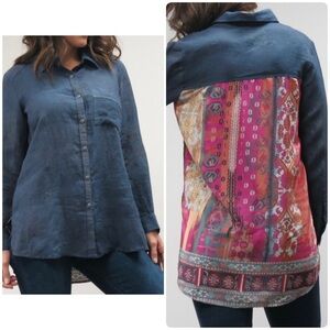 Kyla Seo Bohemian Patchwork Long Sleeve Shirt